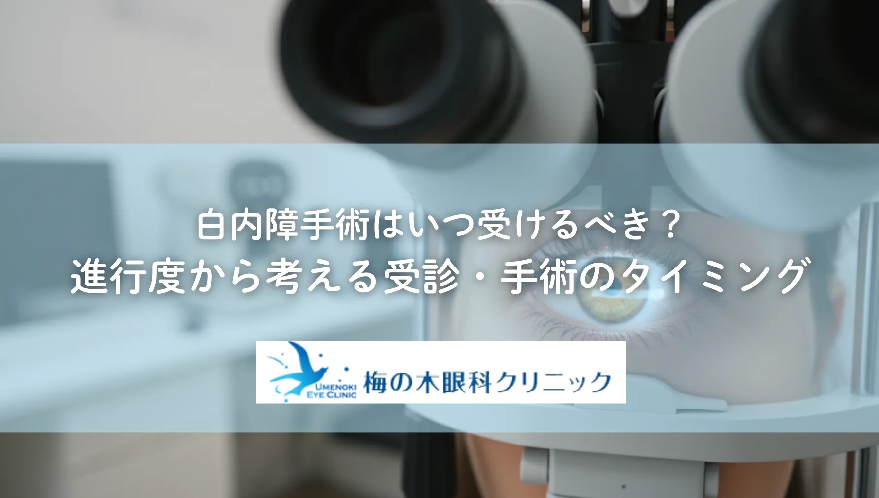 白内障手術はいつ受けるべき?進行度から考える受診・手術のタイミング